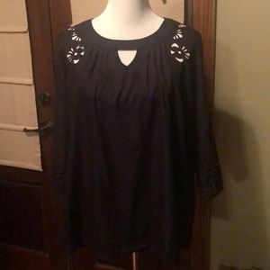 Black Blouse with Unique Details